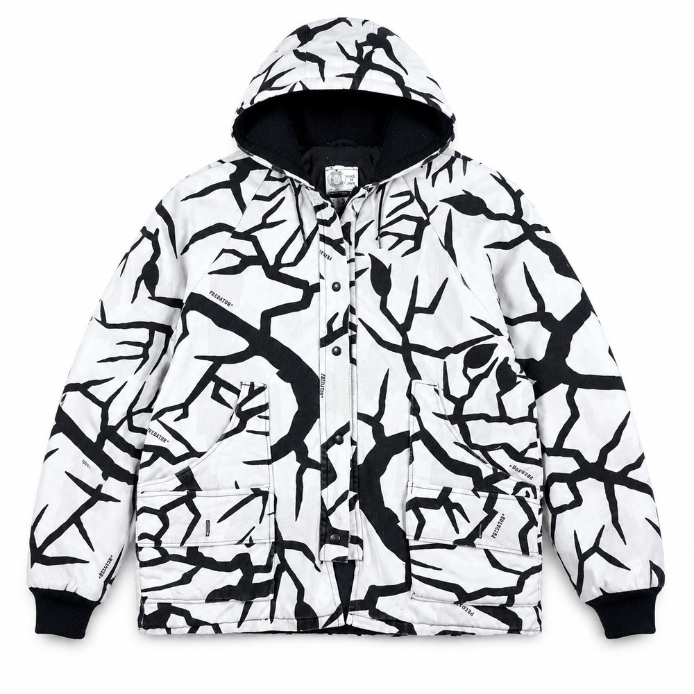 Vintage 90s Predator Snow Camo Hunting Jacket 3M Thinsulate USA Men's L Hooded